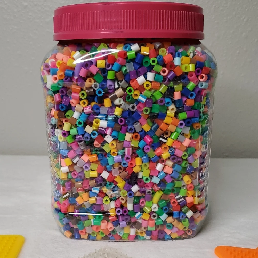 11,000 Perler Bead Container 6 Pegboards Glow In The Dark Perler Beads Set